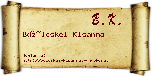 Bölcskei Kisanna névjegykártya
